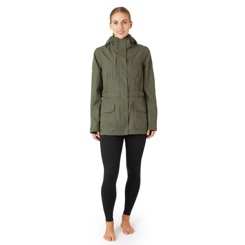 Horze Women's Jadine Waterproof Shell Jacket - Beetle Green 2 Horze Women's Jadine Waterproof Shell Jacket - Beetle Green - Image 2