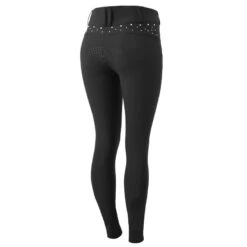 Horze Women's High Waist Full Seat Breeches W/Crystals - Black