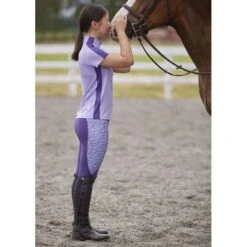 Kerrits Kids' Knee Patch Performance Tights - Huckleberry/Iris Make Your Luck -Kensington Shop 609744 800 800