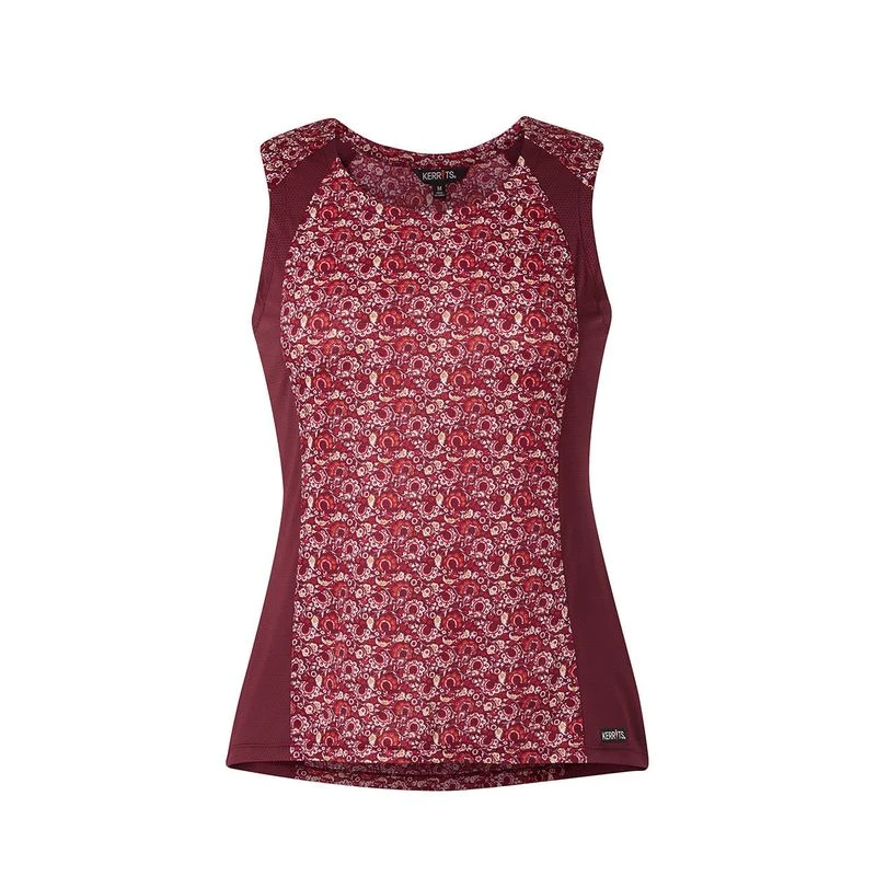 Kerrits Women's Always Cool Ice Fil Tank - Sangria Make Your Luck/Sangria 1 Kerrits Women's Always Cool Ice Fil Tank - Sangria Make Your Luck/Sangria