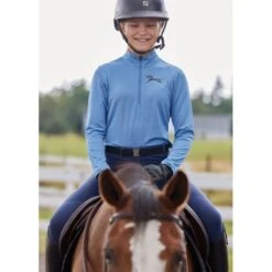 Kerrits Kids' Always Cool Solid Ice Fil Long Sleeve Shirt - Lake -Kensington Shop 609923 800 800