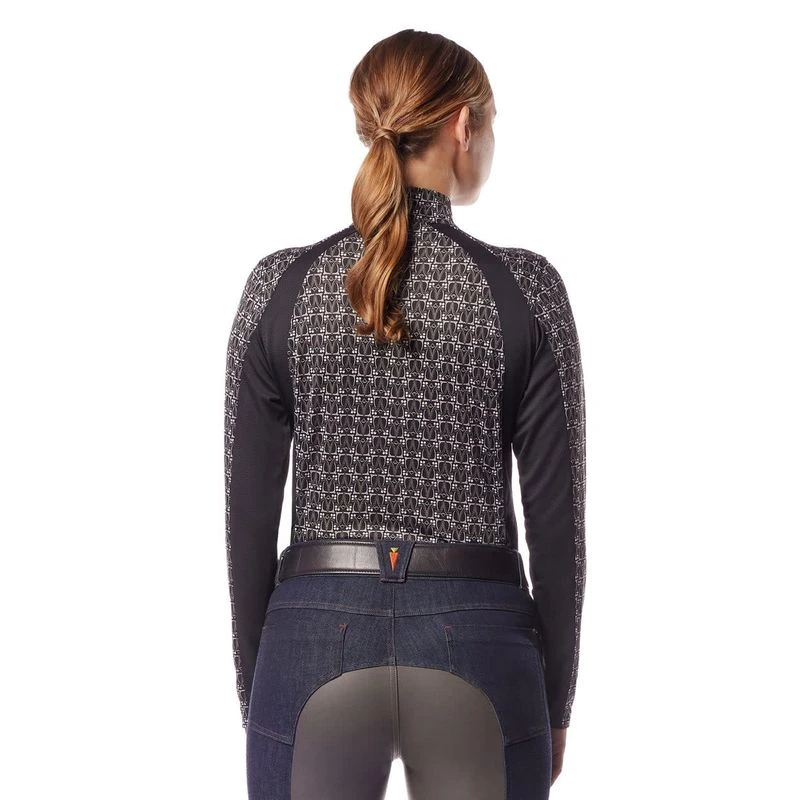 Kerrits Women's Always Cool Print Ice Fil Long Sleeve Shirt - Black Iron Bouquet/Black 3 Kerrits Women's Always Cool Print Ice Fil Long Sleeve Shirt - Black Iron Bouquet/Black - Image 3