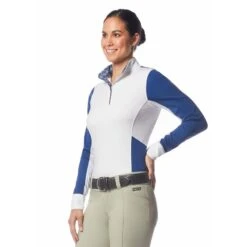 Kerrits Women's Affinity Long Sleeve Show Shirt - True Blue/Iron Bouquet 7 Kerrits Women's Affinity Long Sleeve Show Shirt - True Blue/Iron Bouquet -Kensington Shop 610534 800 800
