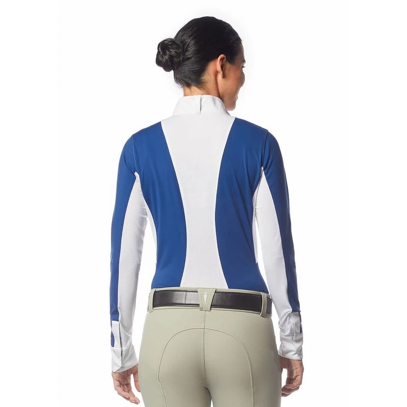 Kerrits Women's Affinity Long Sleeve Show Shirt - True Blue/Iron Bouquet 4 Kerrits Women's Affinity Long Sleeve Show Shirt - True Blue/Iron Bouquet - Image 4