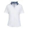 Ovation Kids' Ellie Quarter Snap Short Sleeve Show Shirt - White/Blue Whims Horses