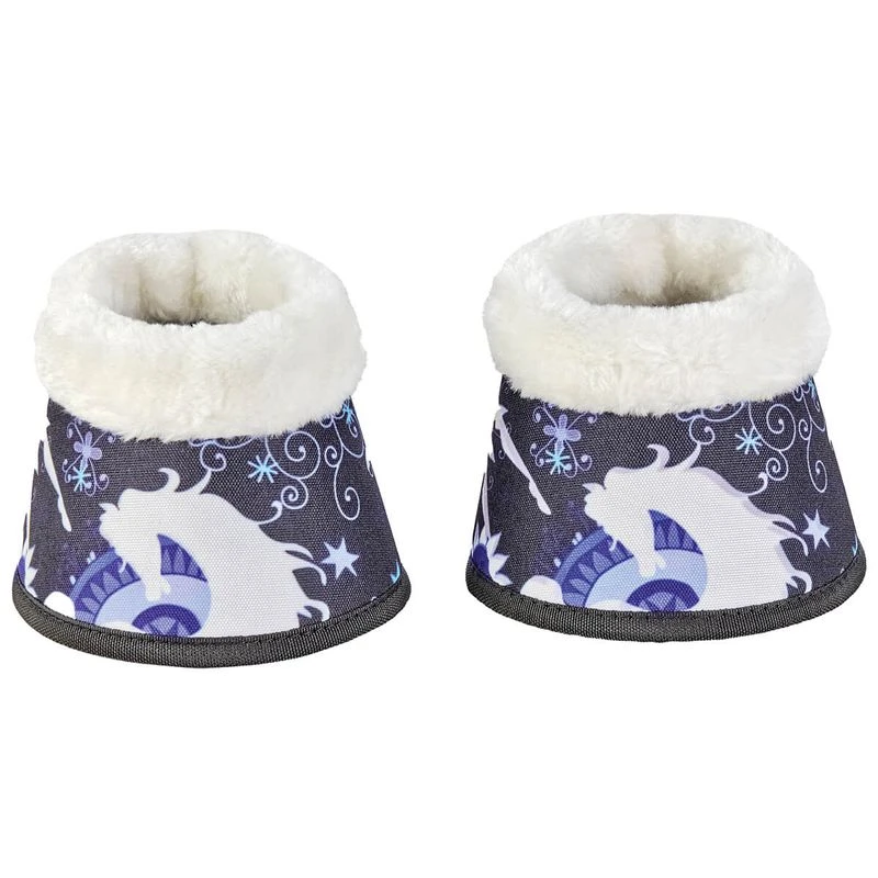 Ovation Altitude Print Bell Boots - Blue Whimsical Horses 1 Ovation Altitude Print Bell Boots - Blue Whimsical Horses