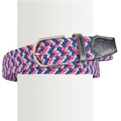 Ovation Women's Braided Stretch Belt - Grey/Bright Blue/Orchid
