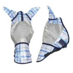 Pessoa Plaid Fly Mask - Sapphire Plaid
