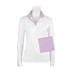 RJ Classics Women's Maddie 37.5 Show Shirt - White/Purple Stripe
