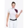 Cavalliera Women's Simply Dame Short Sleeve Show Shirt - White/Aubergine/Aubergine