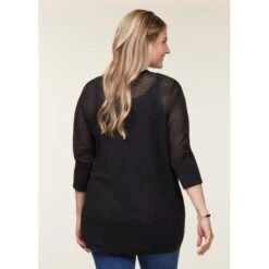 EQL Women's Mesh Cocoon Cardigan - Black -Kensington Shop 644800 800 800