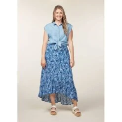 EQL Women's Tencel Rolled Cuff Shirt - Chambray -Kensington Shop 644825 800 800