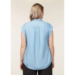 EQL Women's Tencel Rolled Cuff Shirt - Chambray -Kensington Shop 644826 800 800