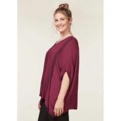 EQL Women's Embroidered EQ Stripe Top - Sangria -Kensington Shop 644966 800 800