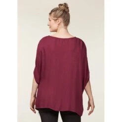 EQL Women's Embroidered EQ Stripe Top - Sangria -Kensington Shop 644967 800 800