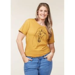 EQL Women's Graceful Horse T-Shirt - Dijon -Kensington Shop 645220 800 800