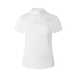 B Vertigo Women's Kayla Laced Short Sleeved Show Shirt - Brilliant White