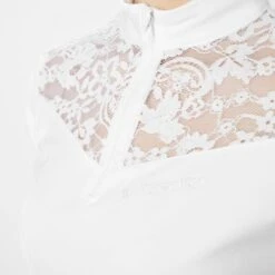 B Vertigo Women's Kayla Laced Short Sleeved Show Shirt - Brilliant White -Kensington Shop 650101 800 800