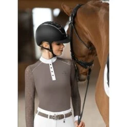 Fair Play Women's Anita Long Sleeve Competition Shirt - Taupe Grey -Kensington Shop 654943 800 800