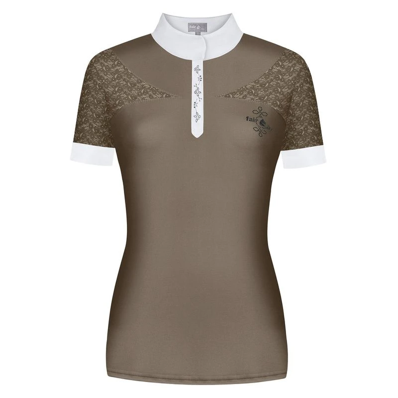 Fair Play Women's Alexis Short Sleeve Competition Shirt - Taupe Grey 1 Fair Play Women's Alexis Short Sleeve Competition Shirt - Taupe Grey