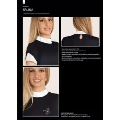 Fair Play Women's Bruna Short Sleeve Competition Shirt - Black -Kensington Shop 655141 800 800