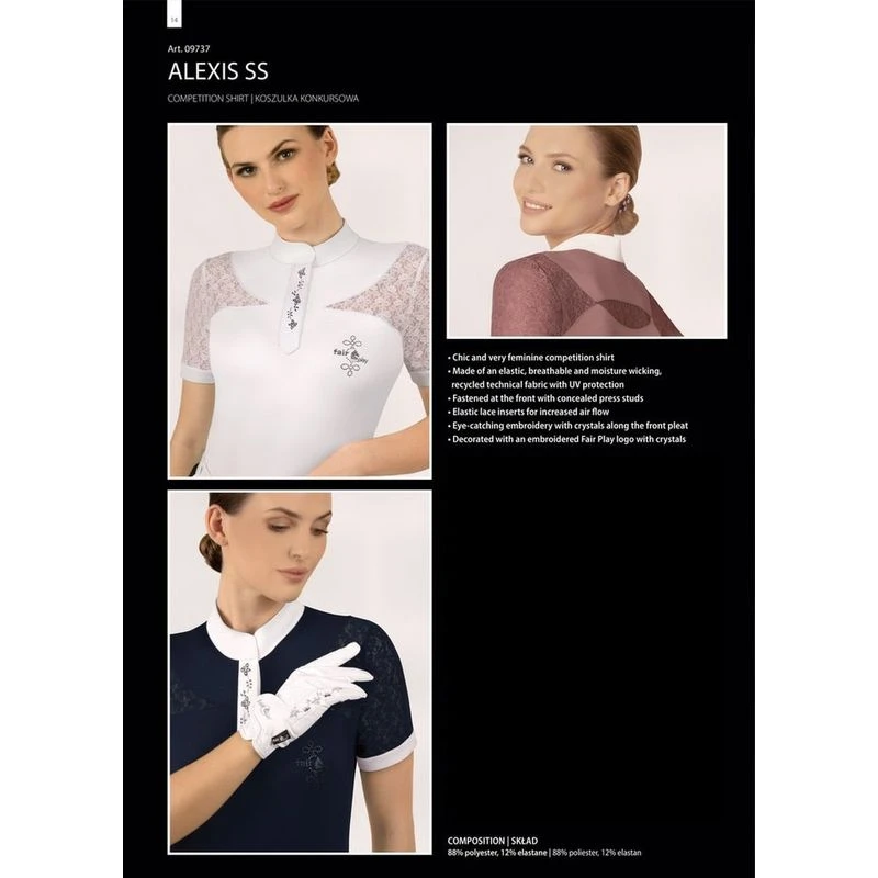 Fair Play Women's Alexis Short Sleeve Competition Shirt - Black 3 Fair Play Women's Alexis Short Sleeve Competition Shirt - Black - Image 3