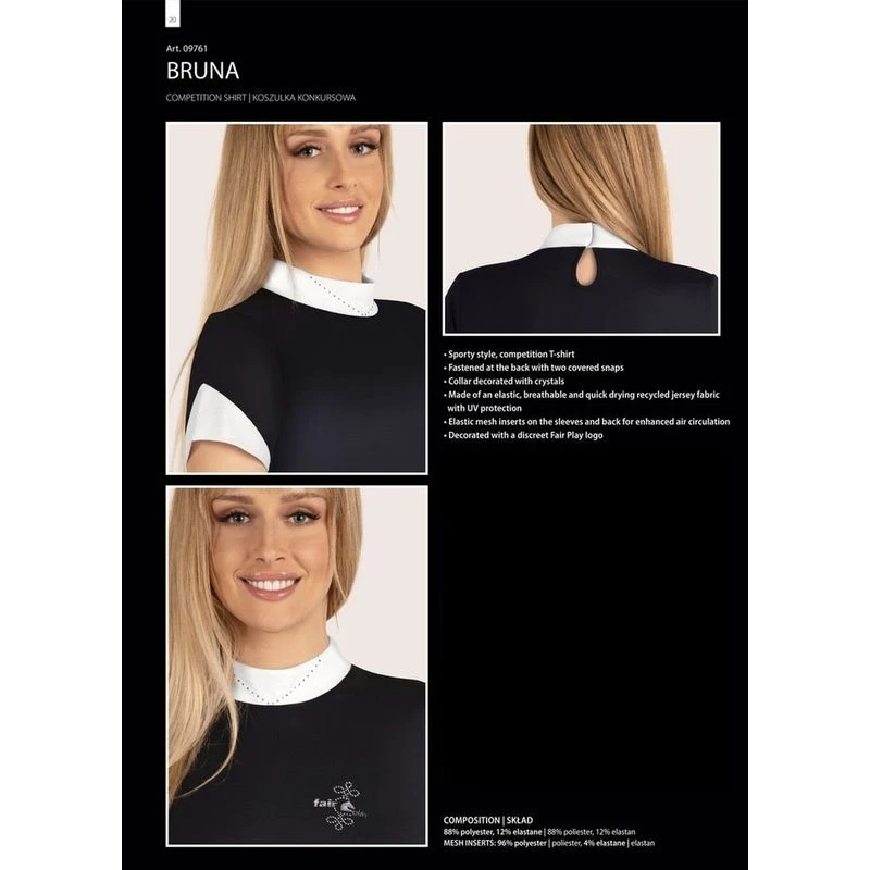 Fair Play Women's Bruna Short Sleeve Competition Shirt - White 3 Fair Play Women's Bruna Short Sleeve Competition Shirt - White - Image 3