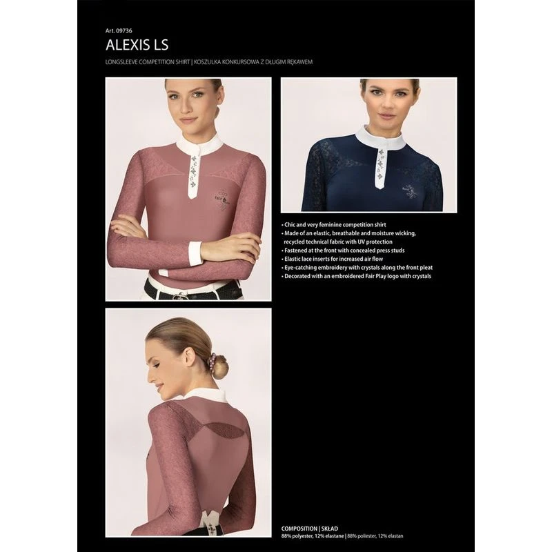 Fair Play Women's Alexis Long Sleeve Competition Shirt - Taupe Grey 3 Fair Play Women's Alexis Long Sleeve Competition Shirt - Taupe Grey - Image 3