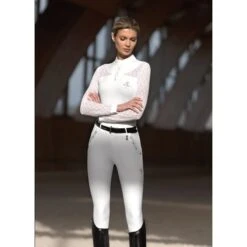 Fair Play Women's Jasmine Fleur Full Seat Breeches - White -Kensington Shop 656331 800 800