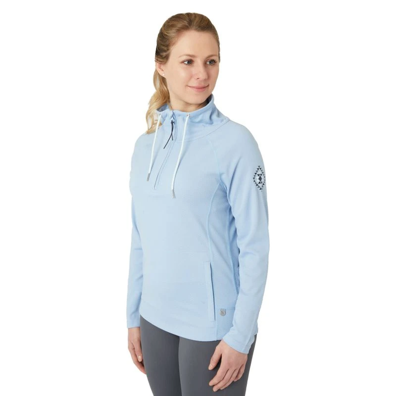 Horze Women's Ira Technical Half Zip Sweatshirt With High Neck - Cashmere Blue 2 Horze Women's Ira Technical Half Zip Sweatshirt With High Neck - Cashmere Blue - Image 2