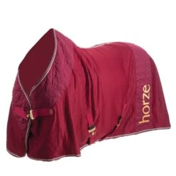 Horze Kenya Soft Neck Waffle Cooler Blanket - Rhubarb Dark Red -Kensington Shop 659751 800 800