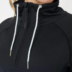 Horze Women's Ira Technical Half Zip Sweatshirt With High Neck - Dark Navy -Kensington Shop 659786 800 800