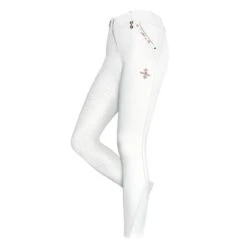 Fair Play Women's Jasmine Fleur Rose Gold Full Seat Breeches - White