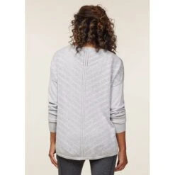 EQL Women's Chevron Pointelle Sweater - Heather Grey -Kensington Shop 669732 800 800