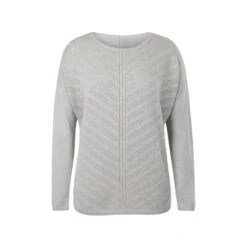 EQL Women's Chevron Pointelle Sweater - Heather Grey -Kensington Shop 669734 800 800