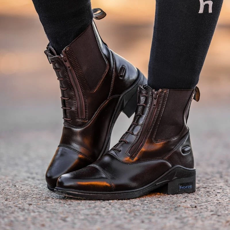 Horze Women's Kingston Paddock Boot W/Two Zip Front - Dark Brown 3 Horze Women's Kingston Paddock Boot W/Two Zip Front - Dark Brown - Image 3