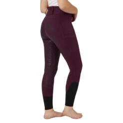 Horze Women's Full Seat Breeches W/Back Pockets - Fig Purple -Kensington Shop 670301 800 800