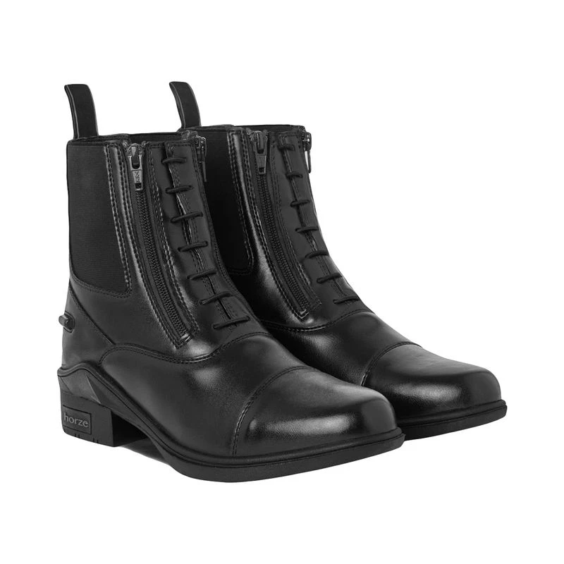 Horze Women's Kingston Paddock Boot W/Two Zip Front - Black 1 Horze Women's Kingston Paddock Boot W/Two Zip Front - Black