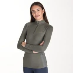 Shires Aubrion Women's Revive Long Sleeve Sun Shirt - Olive -Kensington Shop 672712 800 800