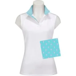 RJ Classics Women's Kylie Sleeveless Show Shirt - White/Flamingo