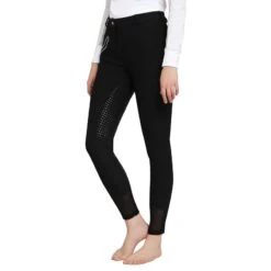TuffRider Women's Tiffany Ribbed Breech W/Silicone Full Seat - Black -Kensington Shop 678936 800 800