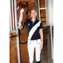 TuffRider Women's Sprint Knee Patch Breeches - White/Black -Kensington Shop 679309 800 800