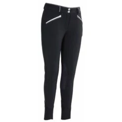 TuffRider Women's Sprint Knee Patch Breeches - Black/Charcoal