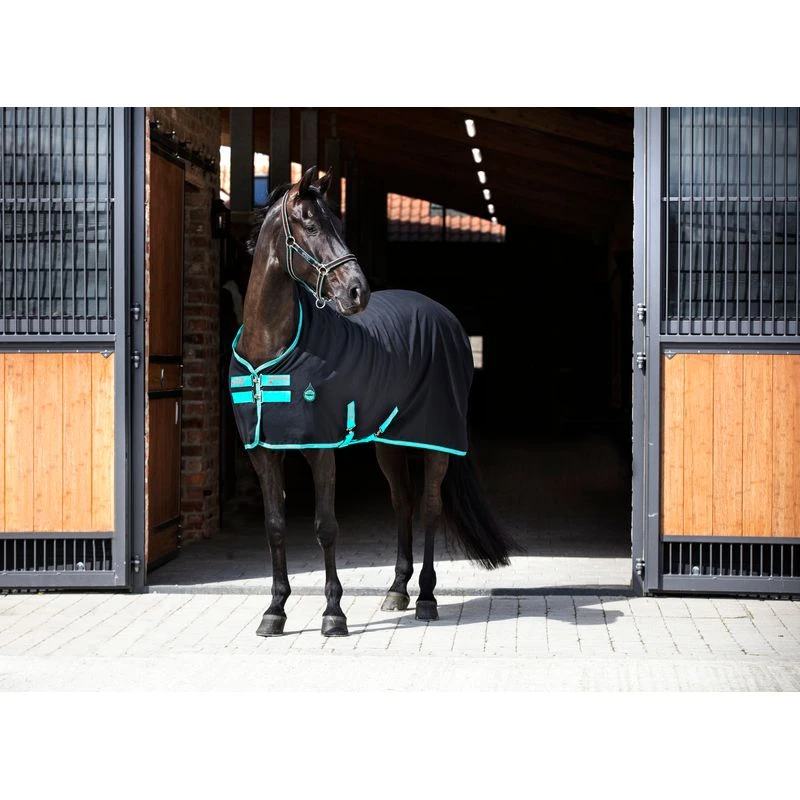 Amigo Polyester Stable Sheet - Black/Teal/Dark Cherry 1 Amigo Polyester Stable Sheet - Black/Teal/Dark Cherry