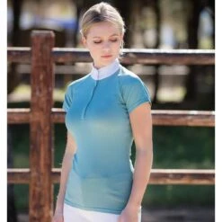 Horseware Women's Sara Jersey Short Sleeve Competition Shirt - Tourmaline -Kensington Shop 680575 800 800