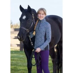 Kerrits Kids' Rail Side Quarter Zip Tech Top - Iris Starlight -Kensington Shop 681846 800 800