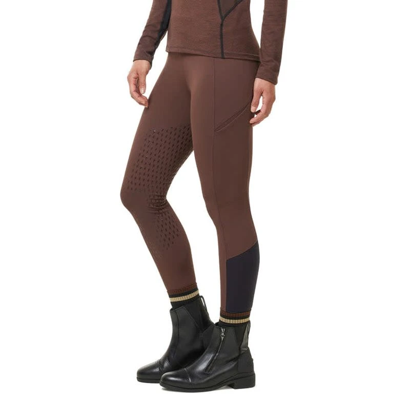 Kerrits Women's Thermo Tech 2.0 Extended Grip Tights - Leather/Black 2 Kerrits Women's Thermo Tech 2.0 Extended Grip Tights - Leather/Black - Image 2