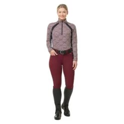 Kerrits Women's Rail Side Quarter Zip Tech Top - Sangria Starlight -Kensington Shop 681959 800 800
