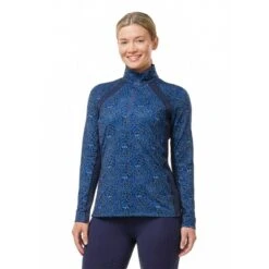 Kerrits Women's Rail Side Quarter Zip Tech Top - Ink Snaffle Harmony -Kensington Shop 682023 800 800