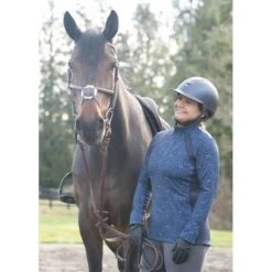 Kerrits Women's Rail Side Quarter Zip Tech Top - Ink Snaffle Harmony -Kensington Shop 682025 800 800